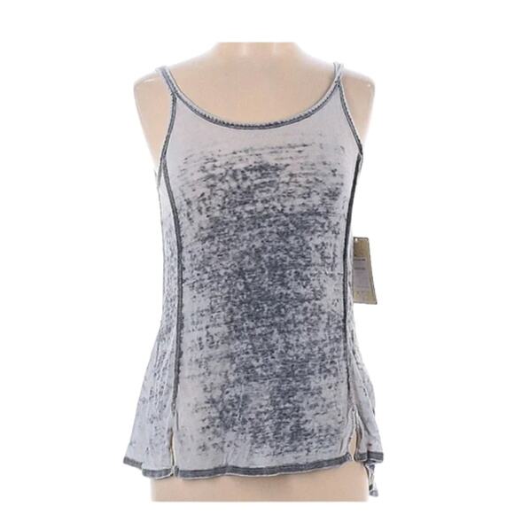 NWT Vintage Havana Blue Gray Acid Wash High Low Open Back Tank Top Size Large - Picture 2 of 5
